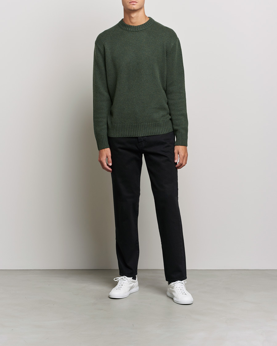 Herr | Tröjor | FRAME | Cashmere Sweater Military Green