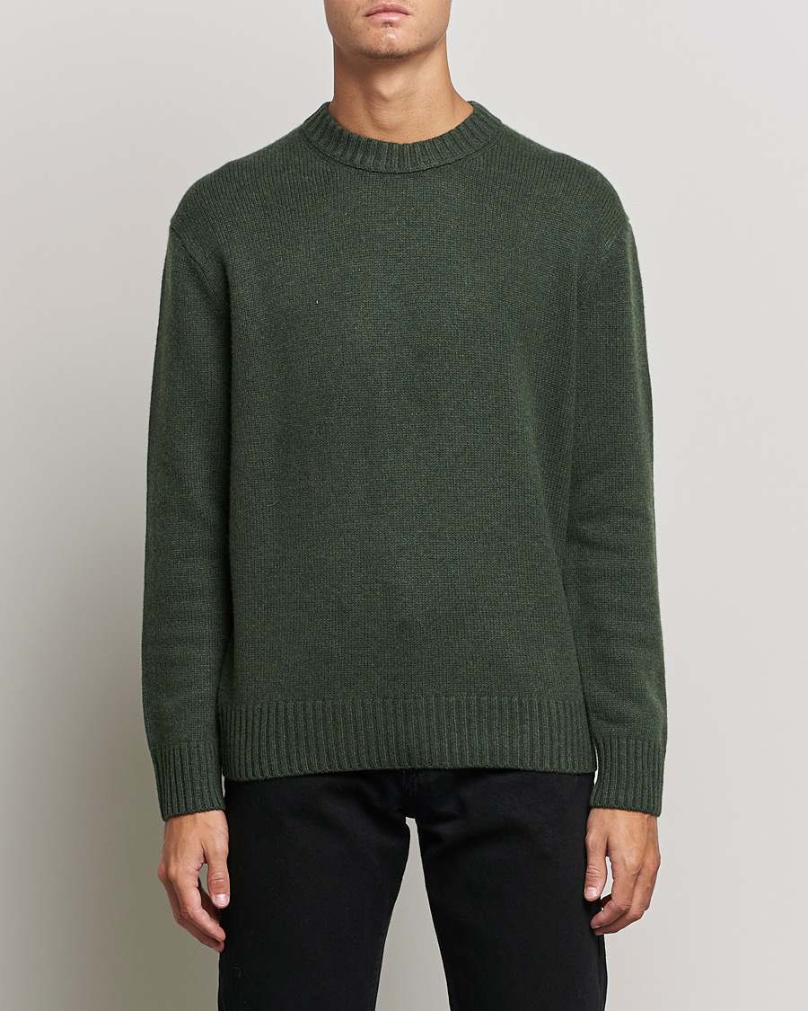 Herr | Tröjor | FRAME | Cashmere Sweater Military Green