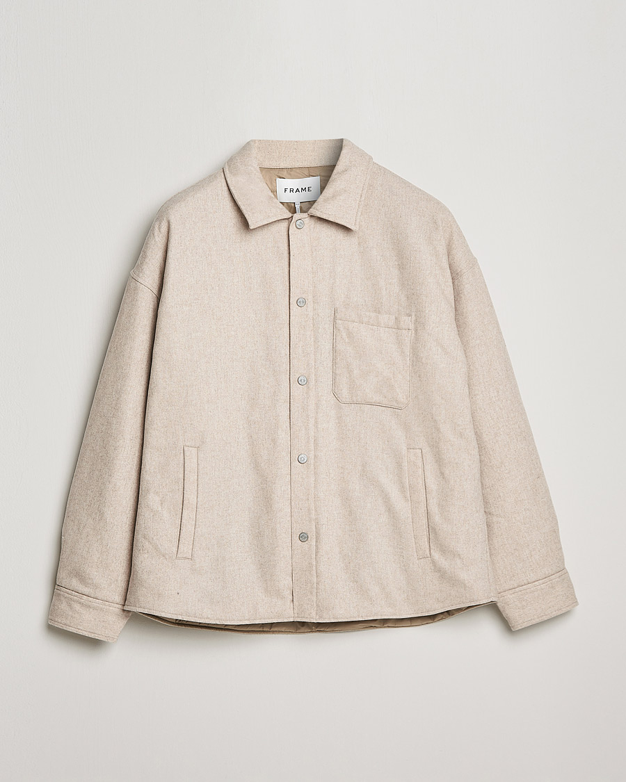 Herr | Skjortor | FRAME | Warm Textured Wool/Cashmere Overshirt Deep Fog