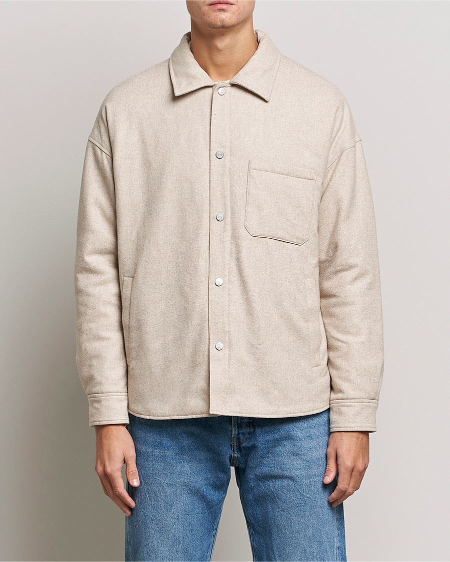 Herr | Skjortor | FRAME | Warm Textured Wool/Cashmere Overshirt Deep Fog