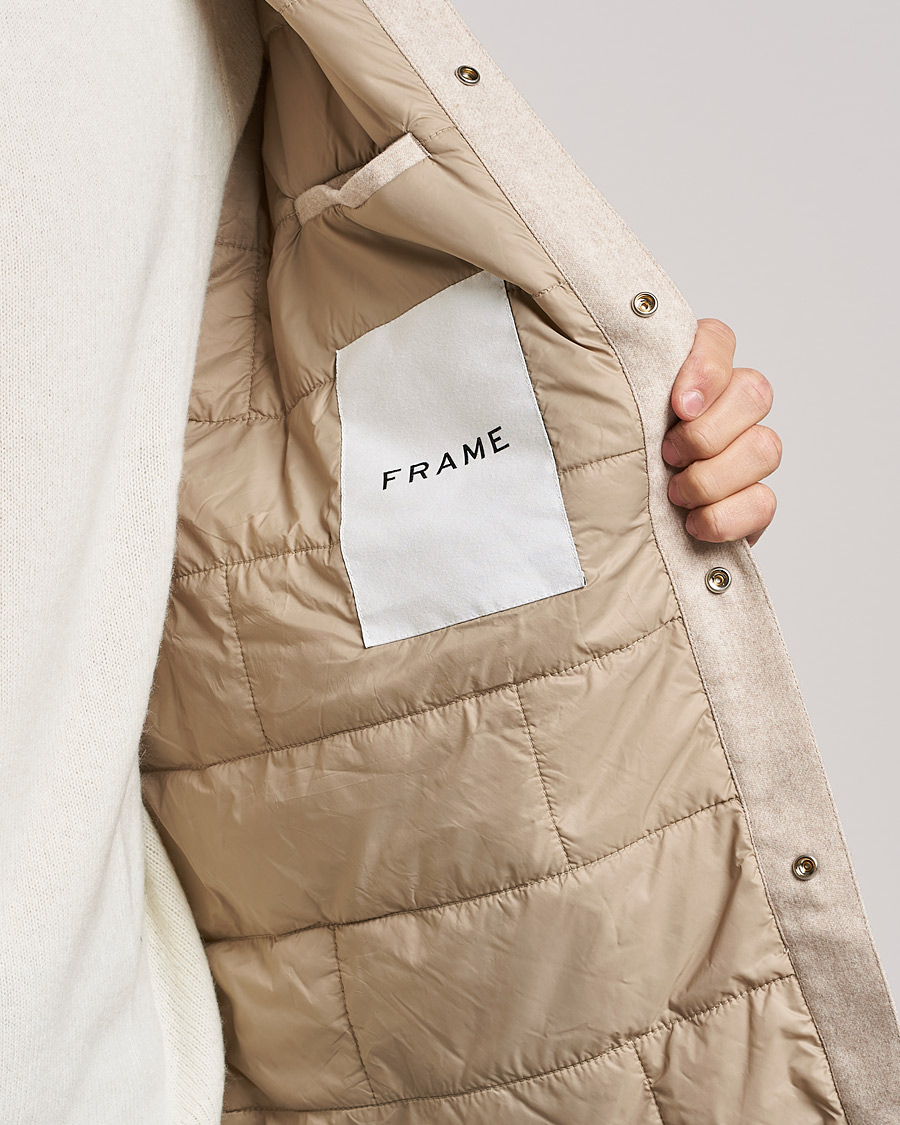 Herr | Skjortor | FRAME | Warm Textured Wool/Cashmere Overshirt Deep Fog