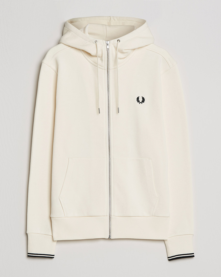 Herr | Tröjor | Fred Perry | Hooded Zip Sweatshirt Ecru