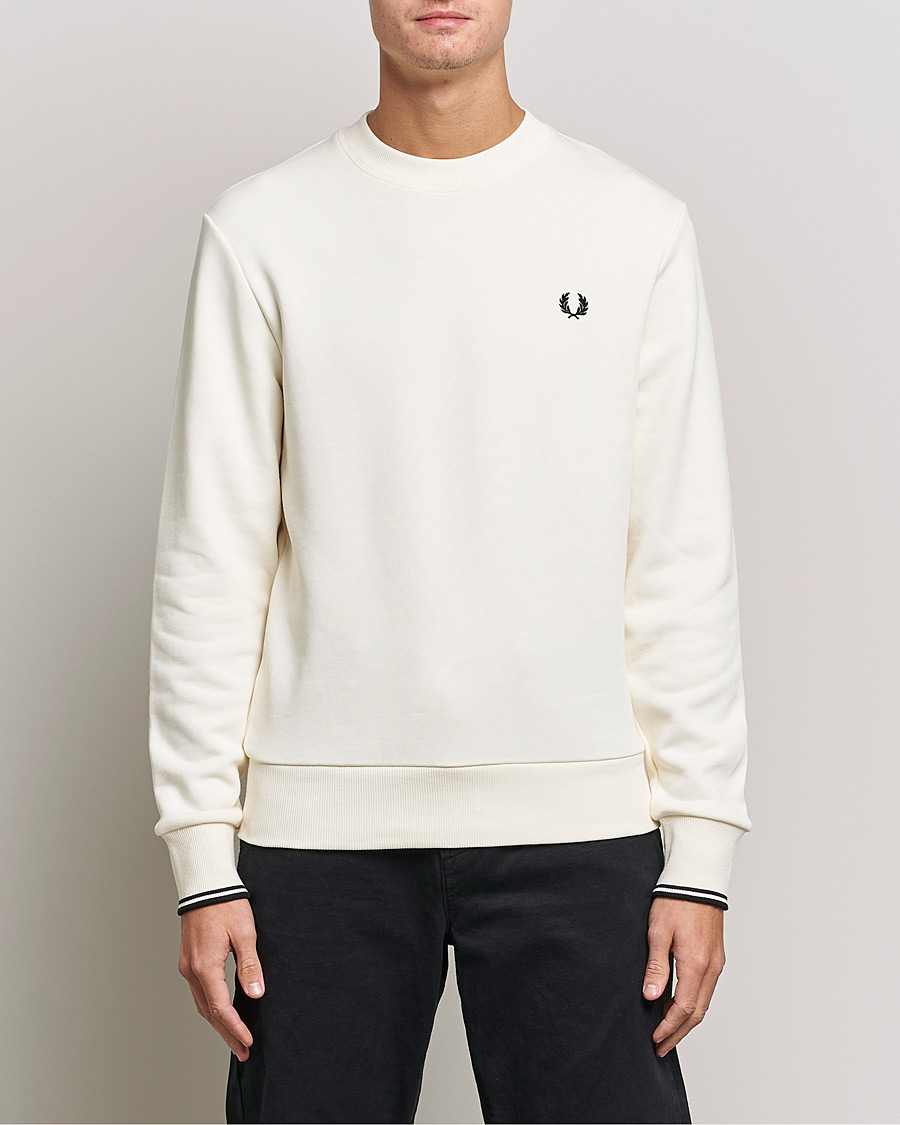 Herr | Tröjor | Fred Perry | Crew Neck Sweatshirt Ecru
