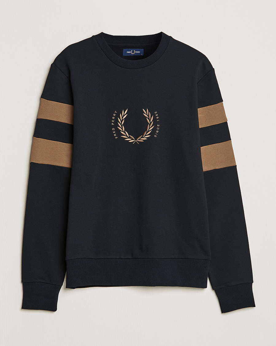 Herr | Tröjor | Fred Perry | Branded Tipped Sleeve Sweatshirt Black