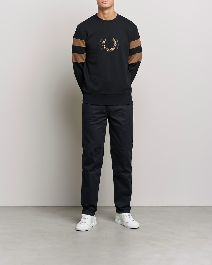 Herr | Tröjor | Fred Perry | Branded Tipped Sleeve Sweatshirt Black