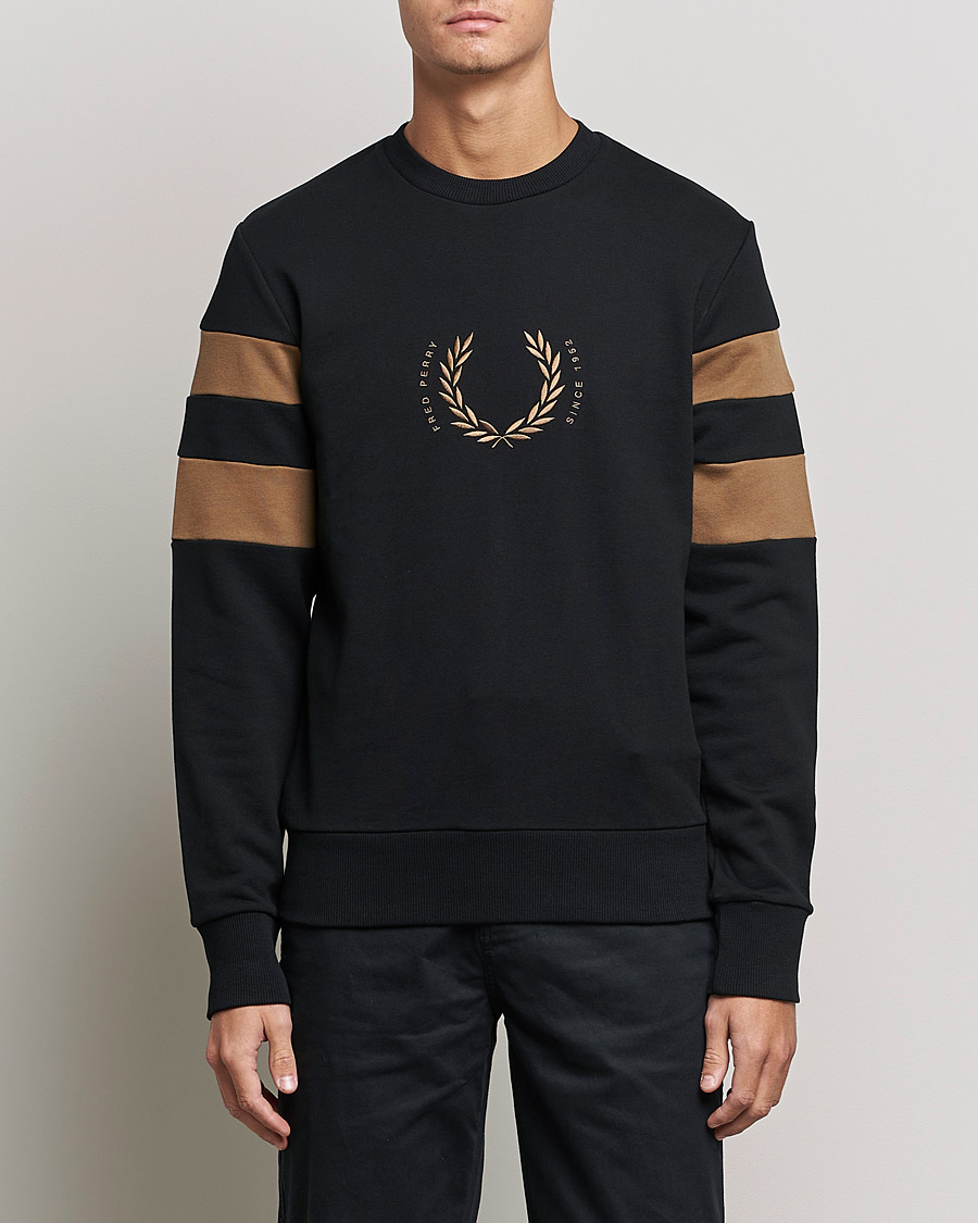 Herr | Tröjor | Fred Perry | Branded Tipped Sleeve Sweatshirt Black