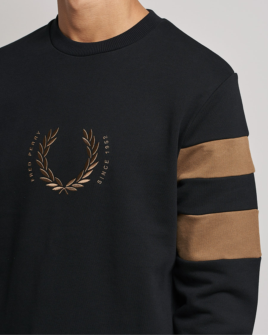 Herr | Tröjor | Fred Perry | Branded Tipped Sleeve Sweatshirt Black