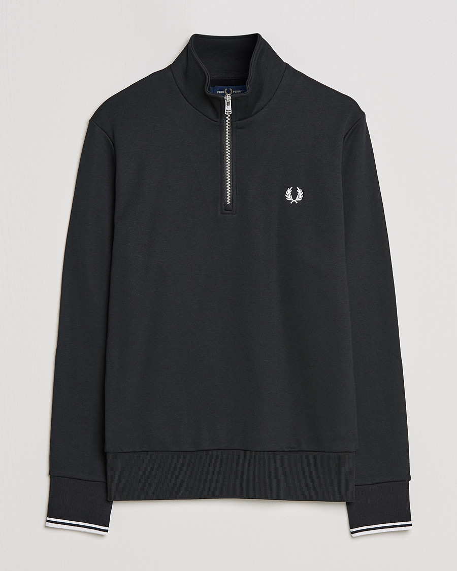 Herr | Tröjor | Fred Perry | Half Zip Sweatshirt Black