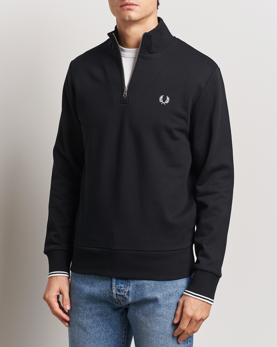 Herr | Tröjor | Fred Perry | Half Zip Sweatshirt Black