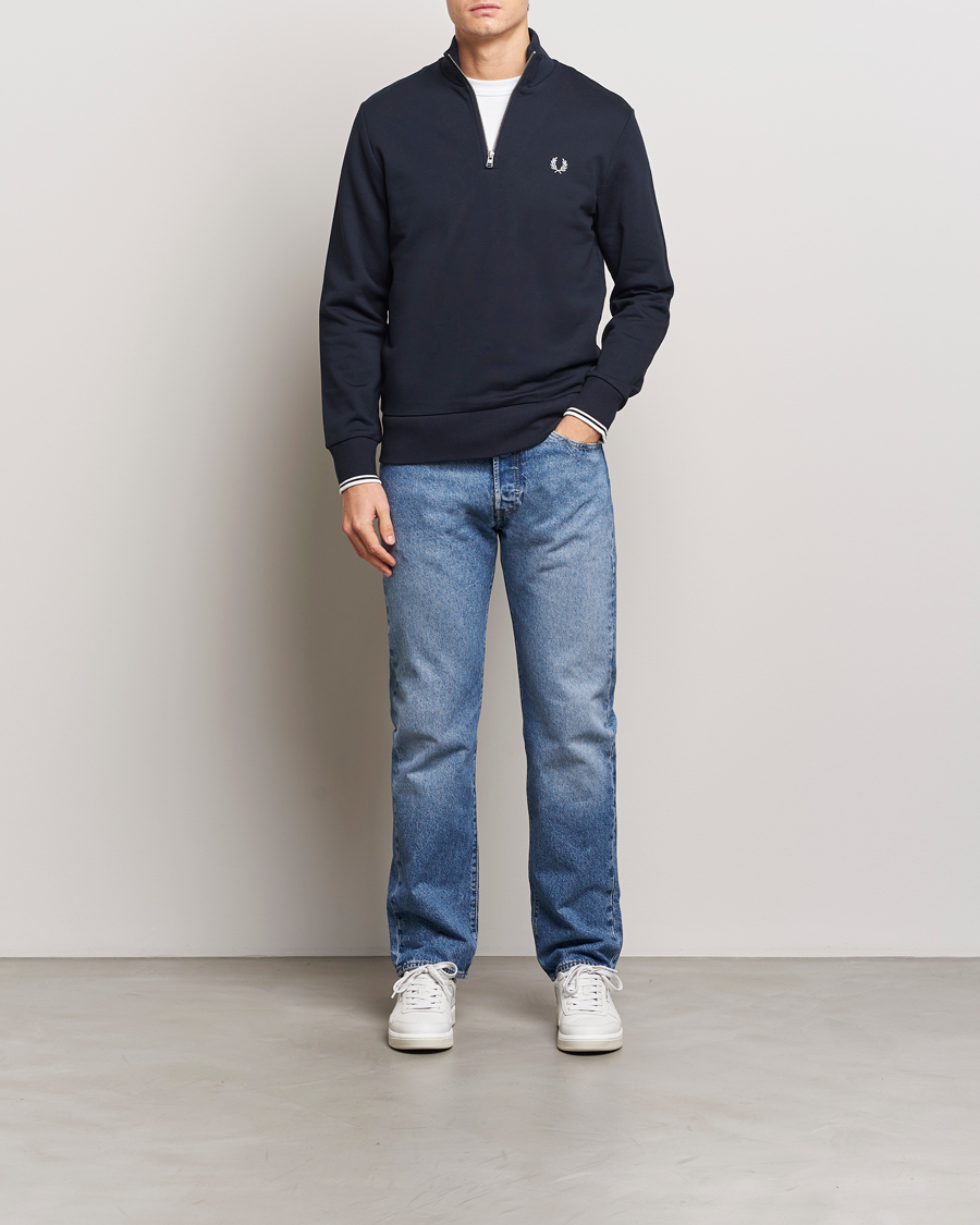 Herr | Tröjor | Fred Perry | Half Zip Sweatshirt Navy