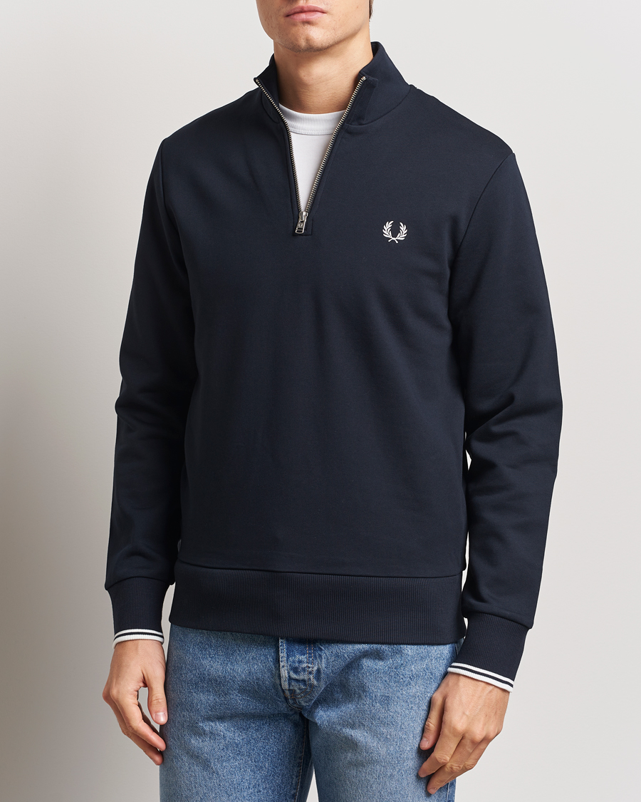 Herr | Fred Perry | Fred Perry | Half Zip Sweatshirt Navy