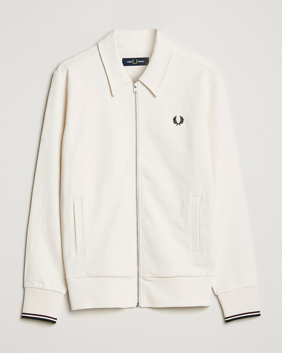 Herr | Tröjor | Fred Perry | Zip Though Sweatshirt Ecru
