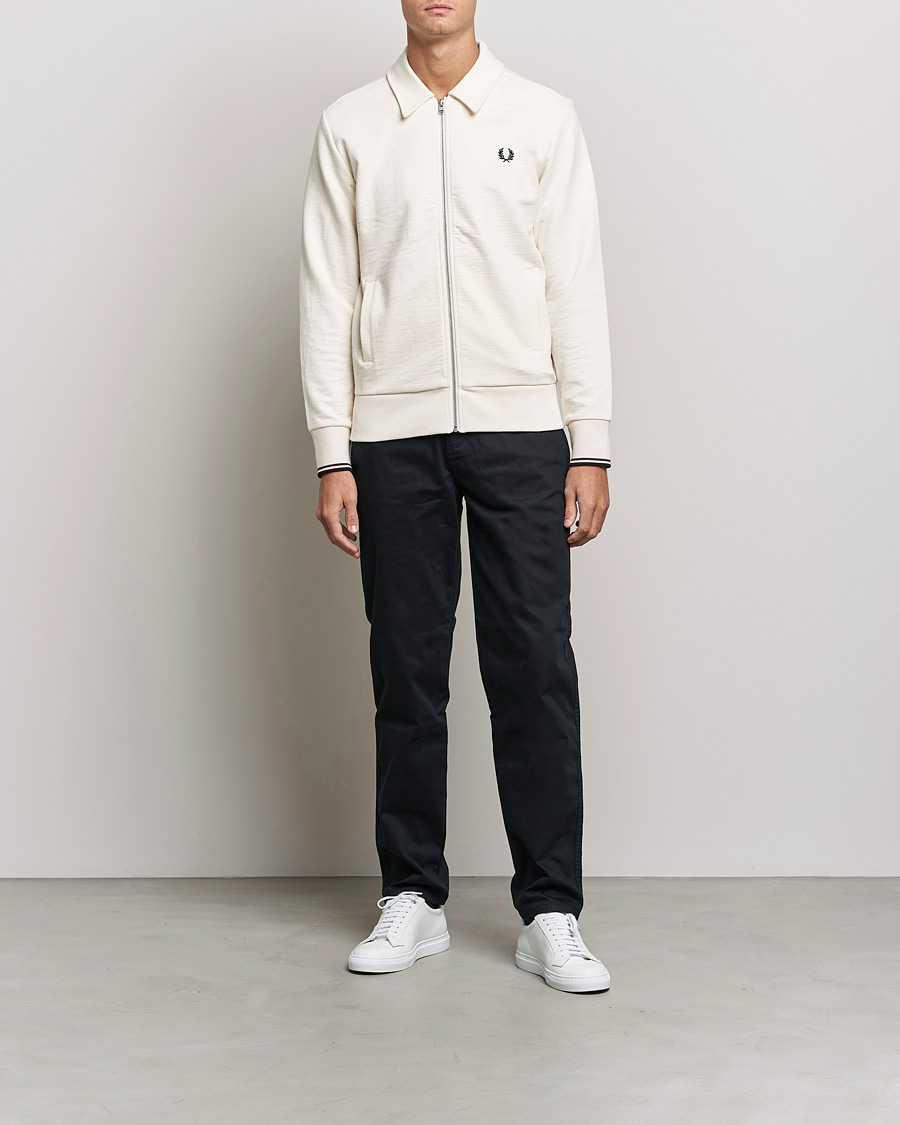 Herr | Tröjor | Fred Perry | Zip Though Sweatshirt Ecru