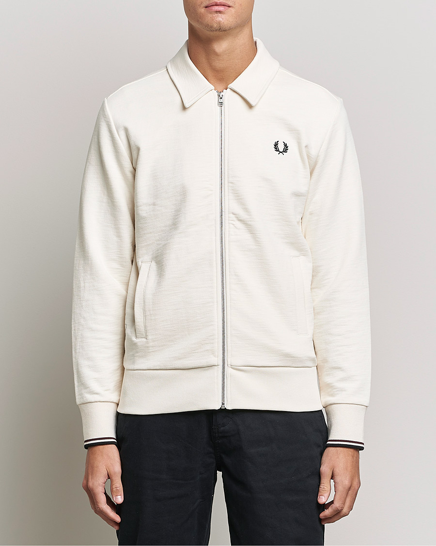 Herr | Tröjor | Fred Perry | Zip Though Sweatshirt Ecru