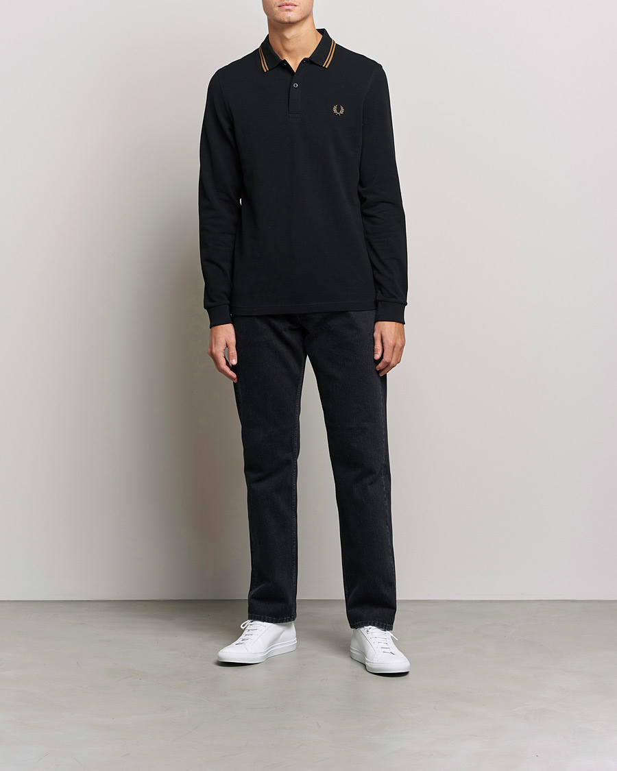 Herr |  | Fred Perry | Long Sleeve Twin Tipped Shirt Black