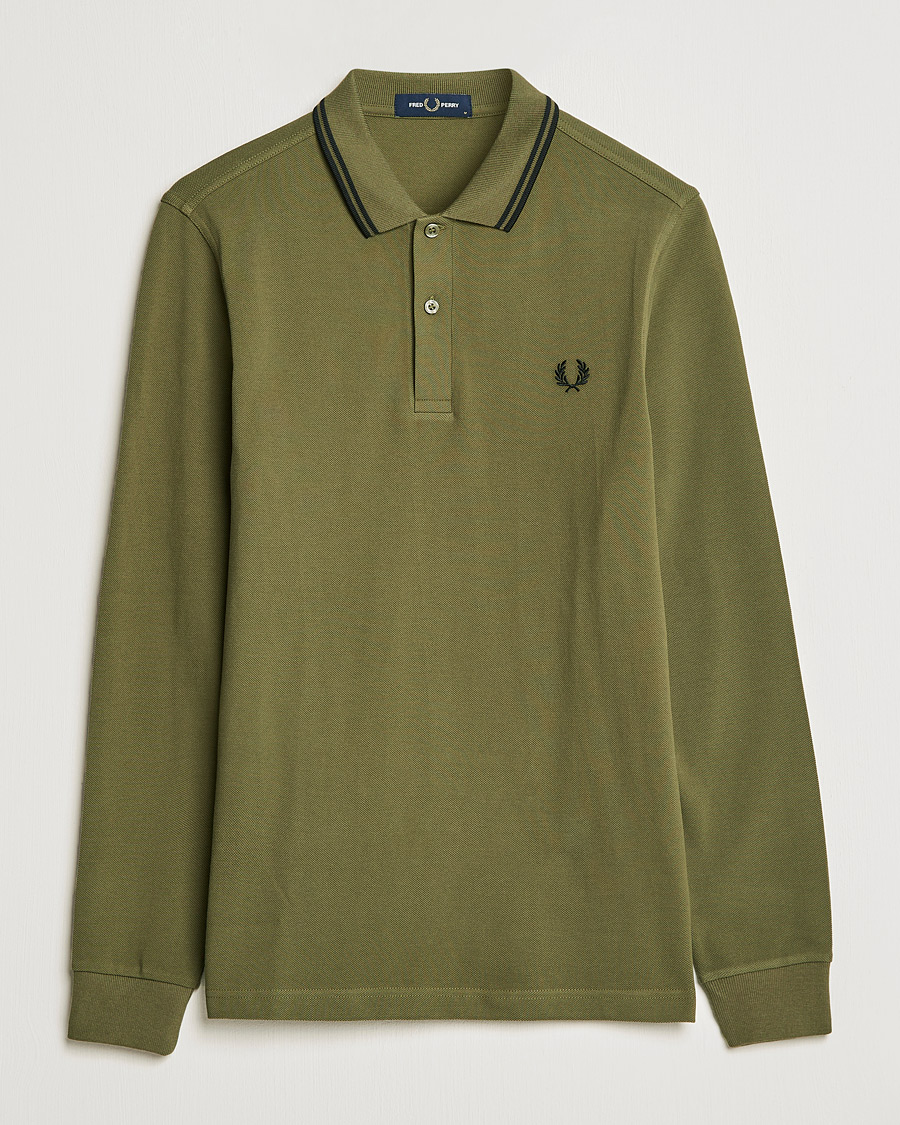 Herr | Tröjor | Fred Perry | Long Sleeve Twin Tipped Shirt Uniform Green