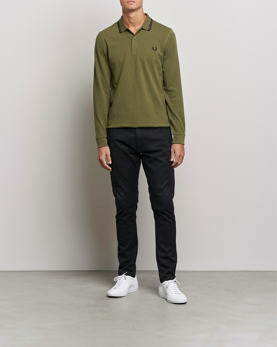 Herr | Tröjor | Fred Perry | Long Sleeve Twin Tipped Shirt Uniform Green
