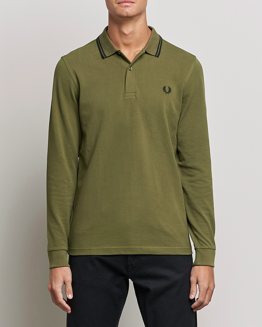 Herr | Tröjor | Fred Perry | Long Sleeve Twin Tipped Shirt Uniform Green