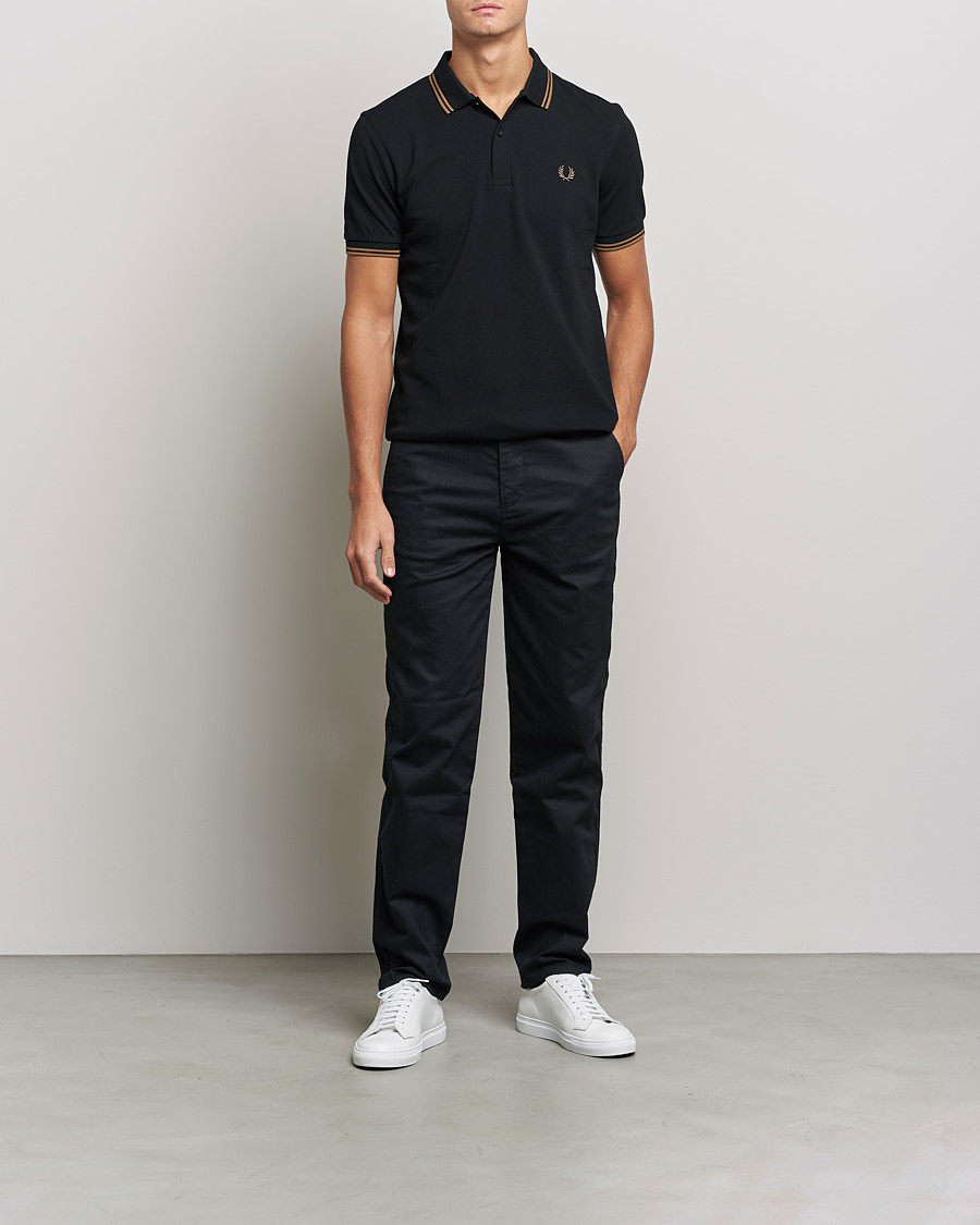 Herr | Pikéer | Fred Perry | Twin Tipped Shirt Black