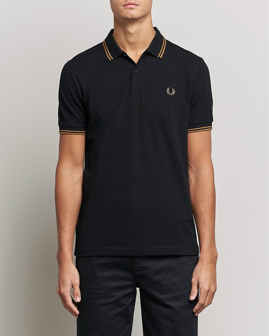 Herr | Pikéer | Fred Perry | Twin Tipped Shirt Black