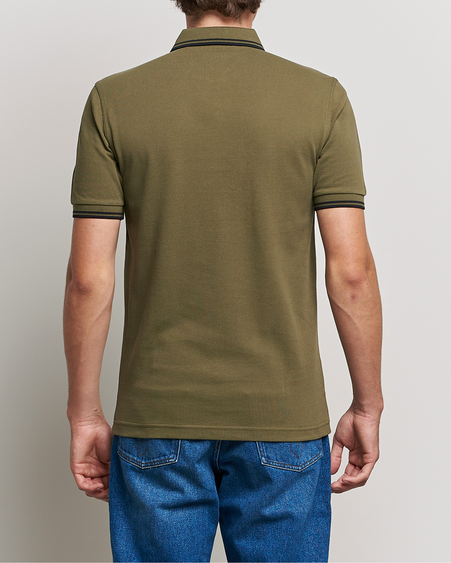Herr | Pikéer | Fred Perry | Twin Tipped Shirt Uniform Green