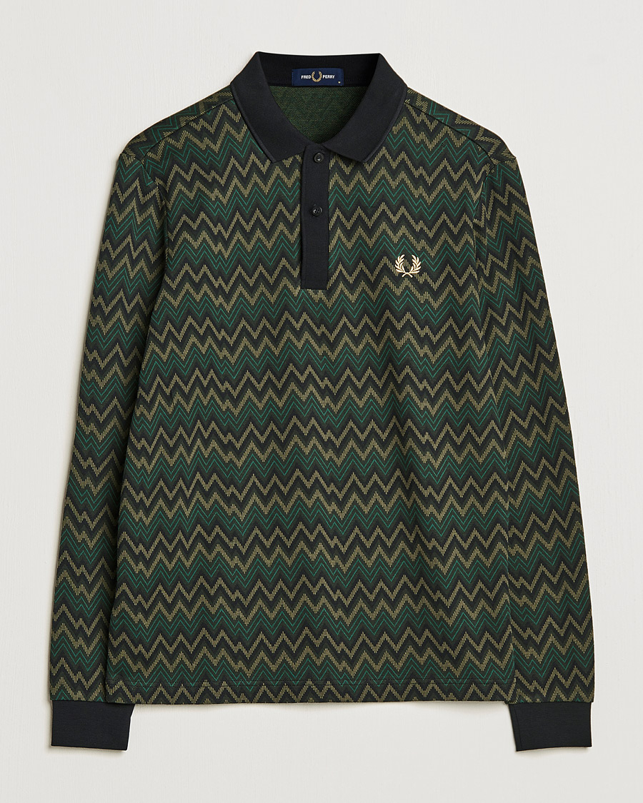 Herr | Tröjor | Fred Perry | Jaquard Polo Shirt Night Green