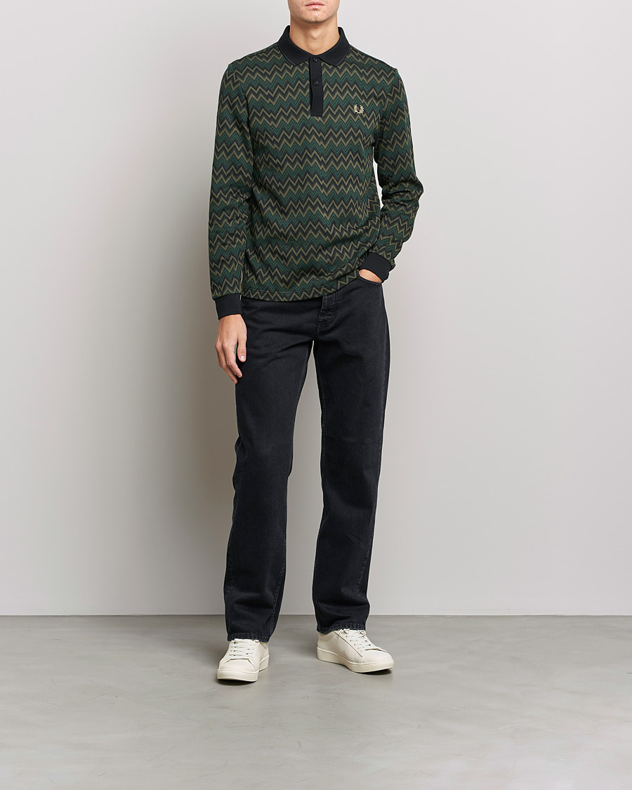 Herr | Tröjor | Fred Perry | Jaquard Polo Shirt Night Green