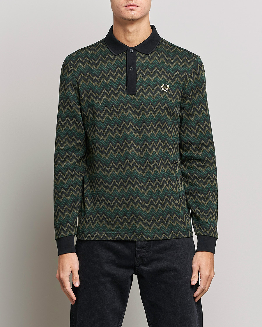 Herr | Tröjor | Fred Perry | Jaquard Polo Shirt Night Green