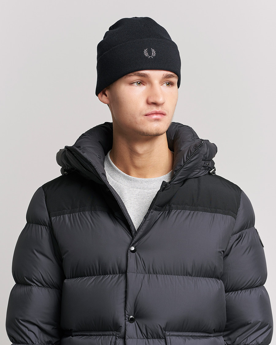 Herr | Fred Perry Merino Wool Beanie Black | Fred Perry | Merino Wool Beanie Black