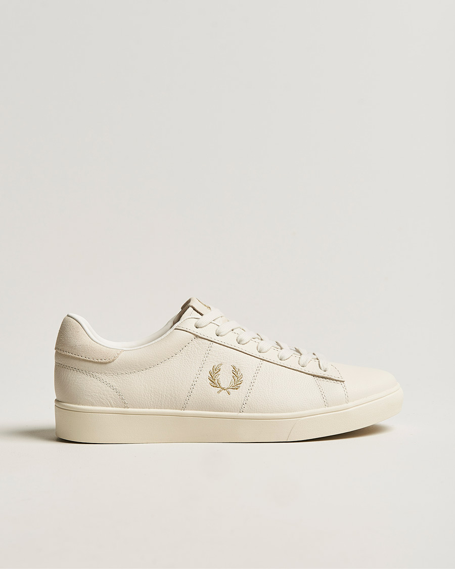 Herr | Fred Perry Spencer Tumbled Leather Sneaker Ecru | Fred Perry | Spencer Tumbled Leather Sneaker Ecru