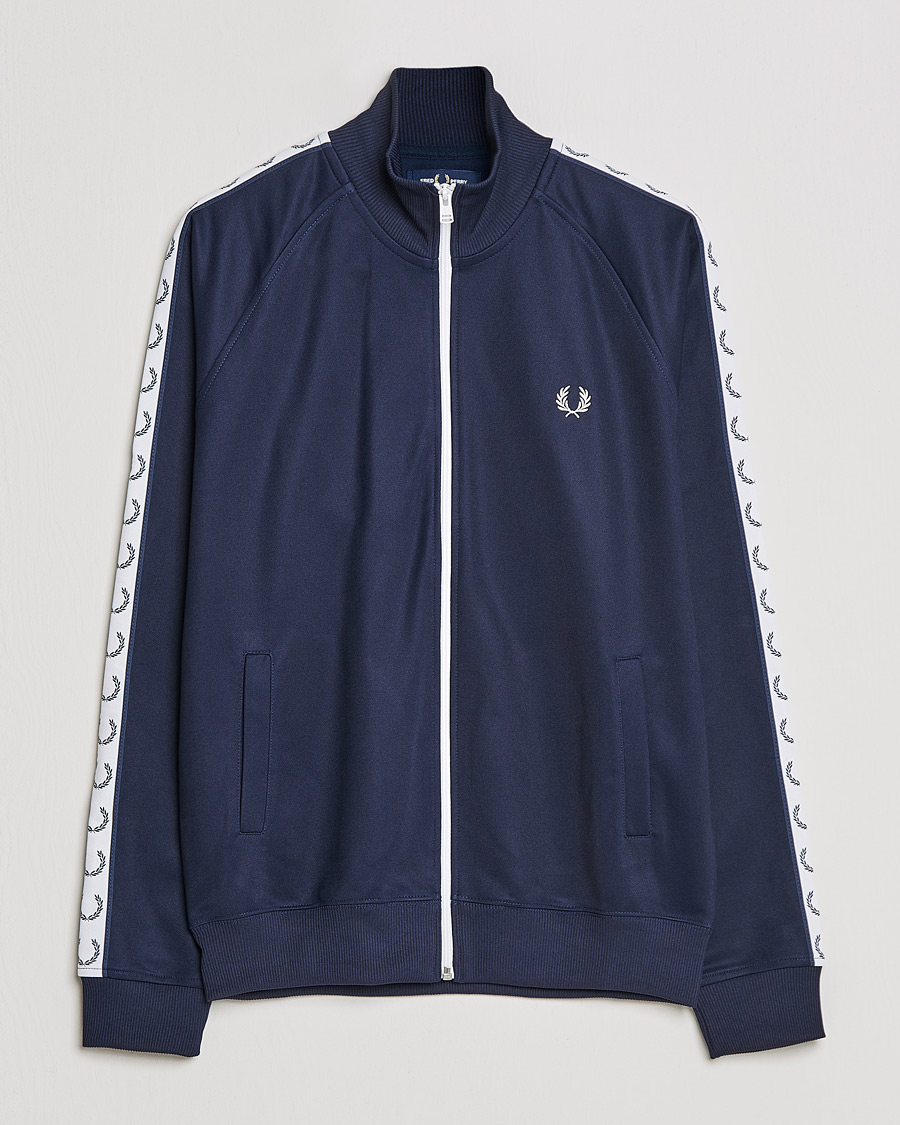 Herr | Tröjor | Fred Perry | Taped Track Jacket Carbon blue