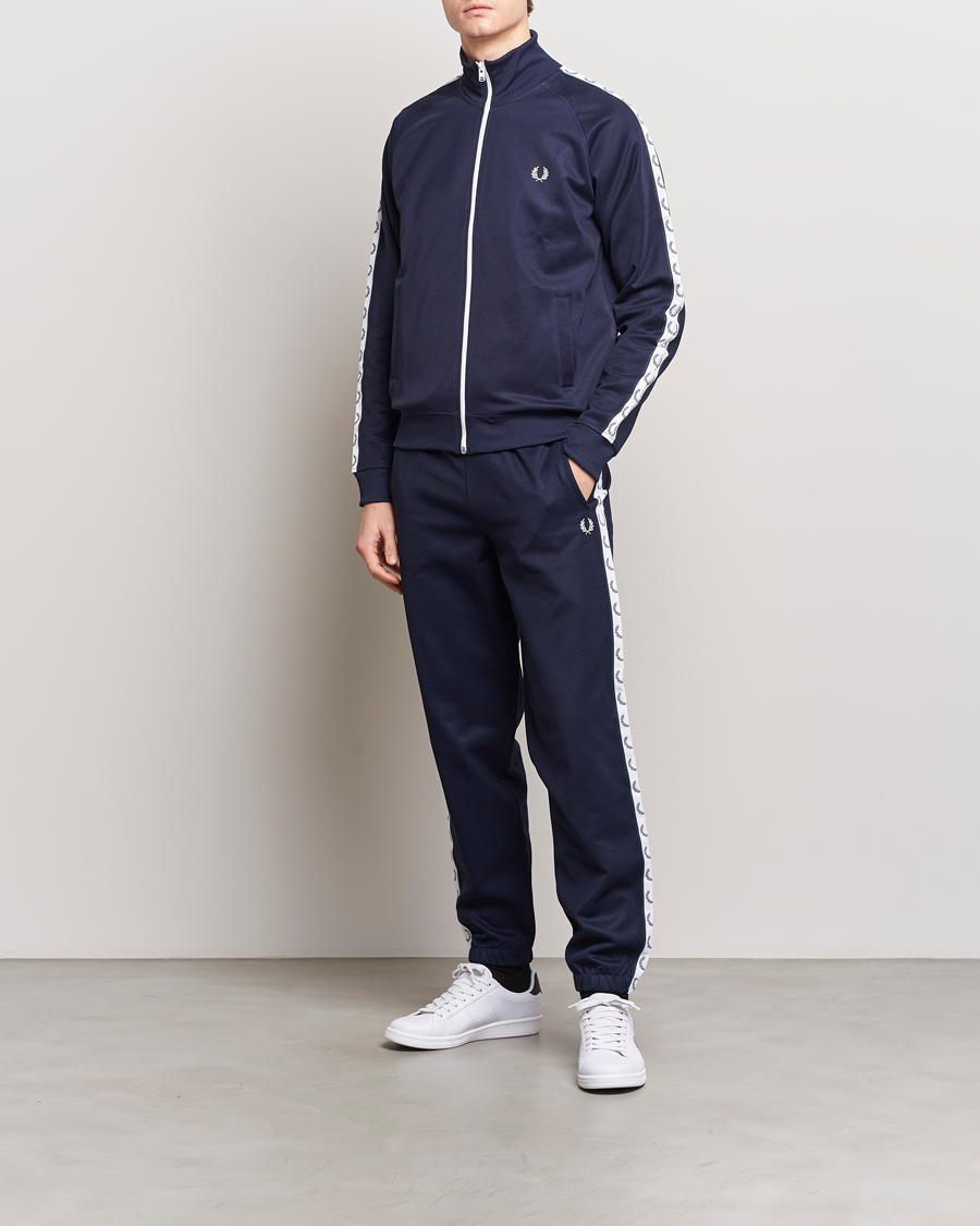 Herr | Tröjor | Fred Perry | Taped Track Jacket Carbon blue