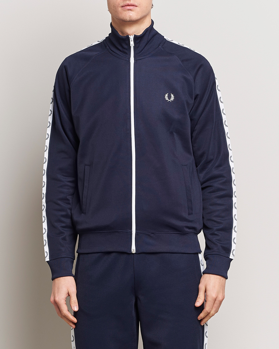 Herr | Full-zip | Fred Perry | Taped Track Jacket Carbon blue