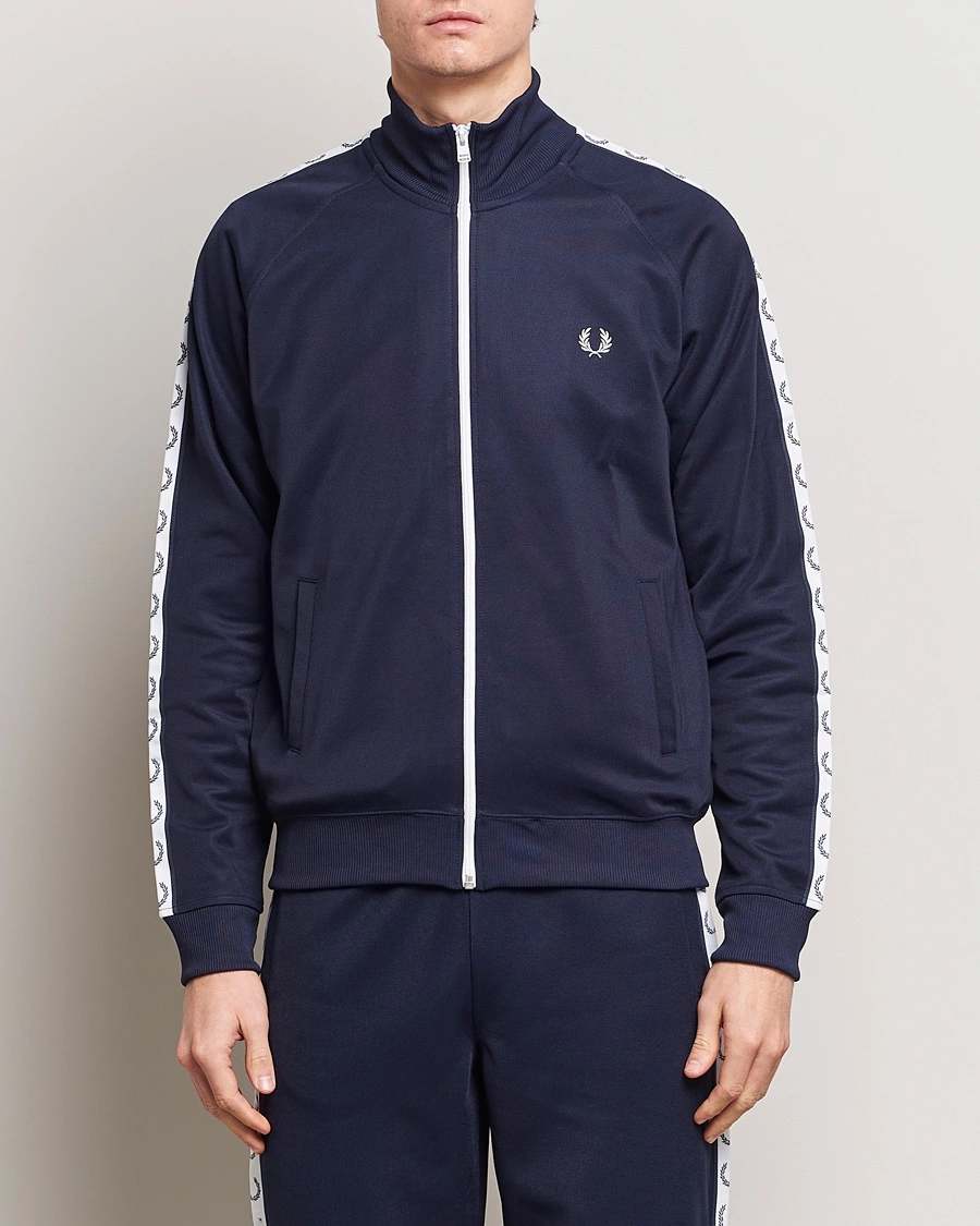 Herre |  | Fred Perry | Taped Track Jacket Carbon blue