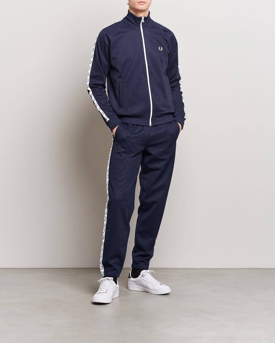 Herr | Byxor | Fred Perry | Taped Track Pants Carbon blue