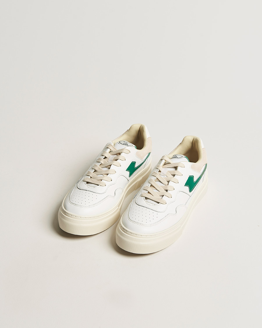 Herr | Sneakers | Stepney Workers Club | Pearl S-Strike Leather Sneaker White/Green