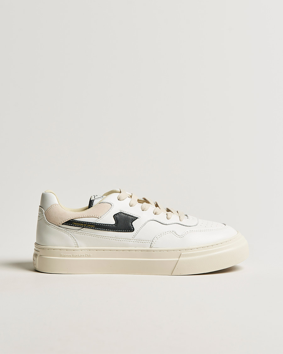 Herr | Stepney Workers Club Pearl S-Strike Leather Sneaker White Black | Stepney Workers Club | Pearl S-Strike Leather Sneaker White Black