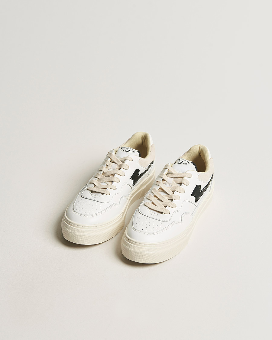 Herr | Stepney Workers Club Pearl S-Strike Leather Sneaker White Black | Stepney Workers Club | Pearl S-Strike Leather Sneaker White Black