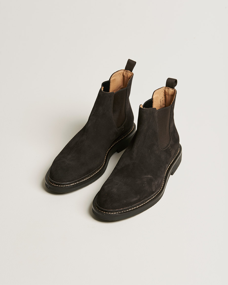 Herr | Chelsea Boots | Heschung | Tremble Hydrovelours Sude Boot Brown