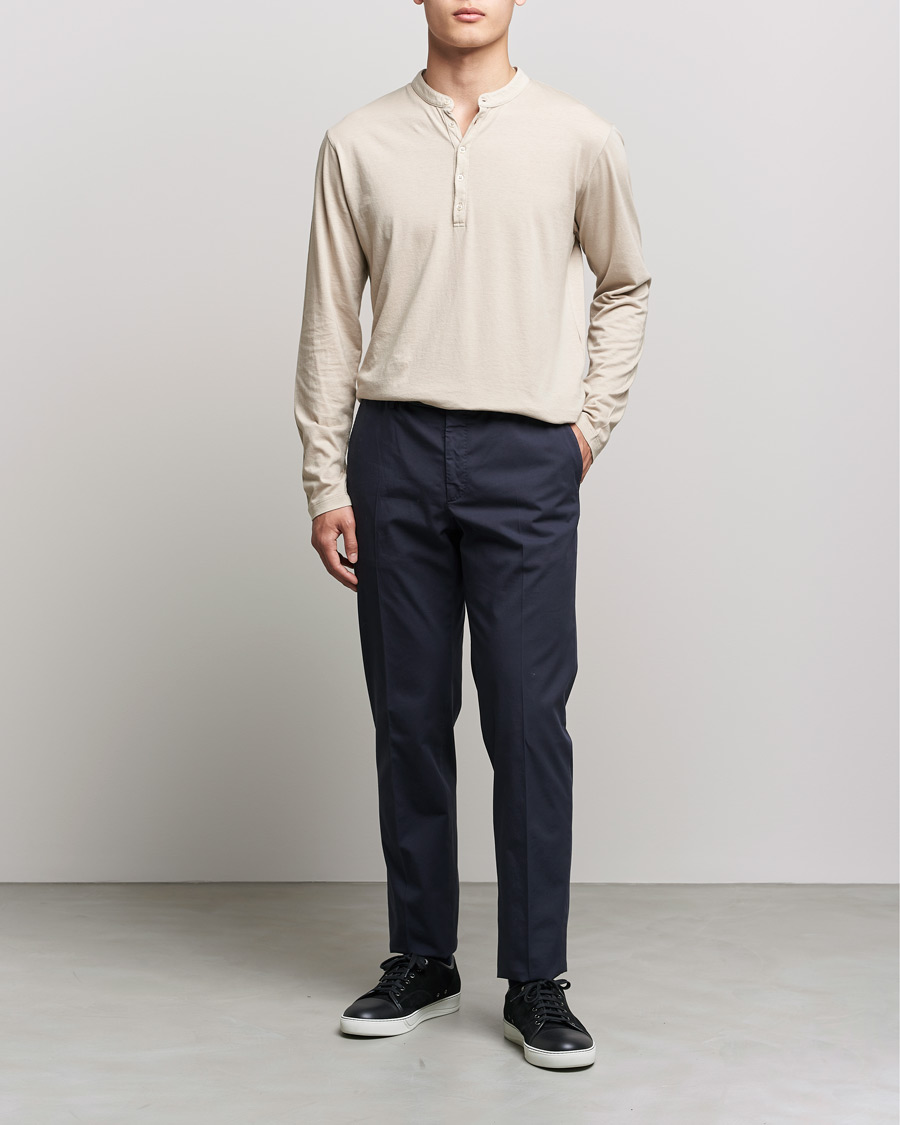 Herr | Tröjor | Massimo Alba | Hawai Cotton/Cashmere Henley Chalk