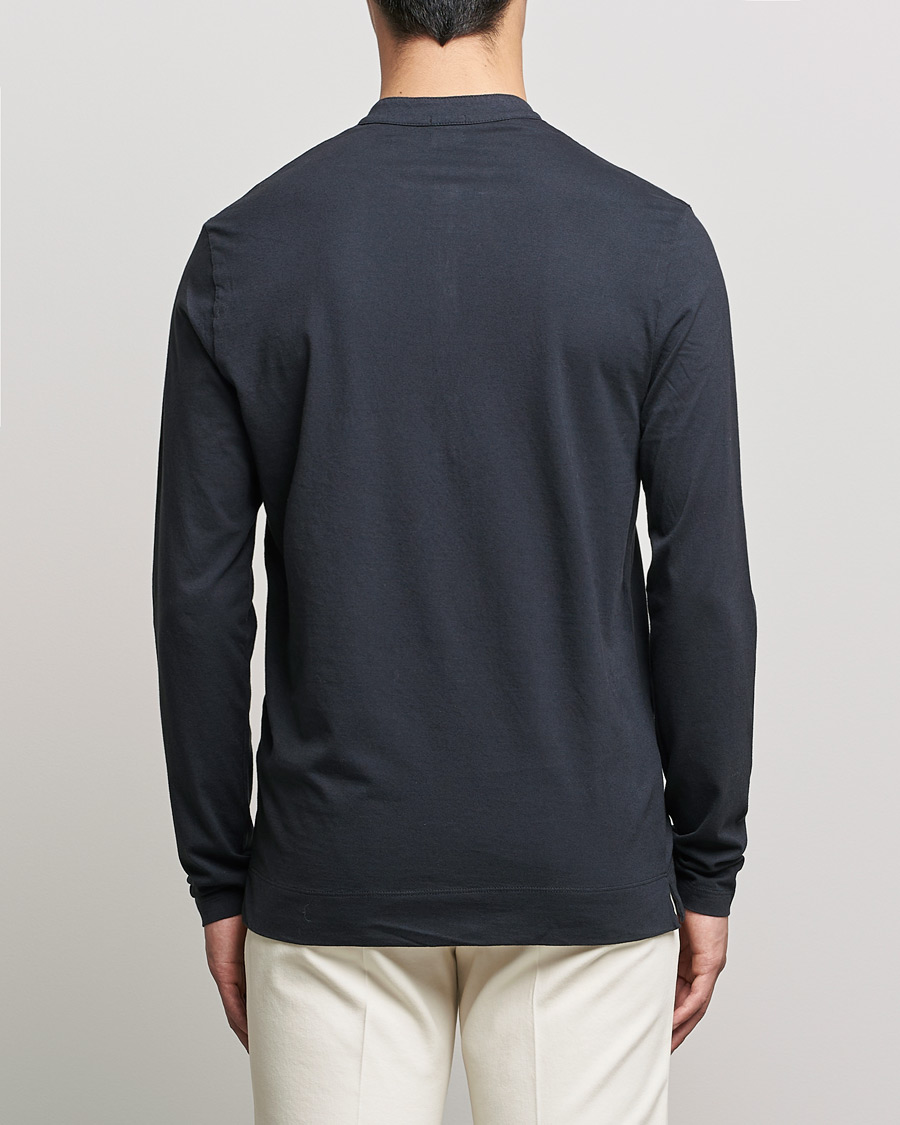 Herr | Tröjor | Massimo Alba | Hawai Cotton/Cashmere Henley Washed Black