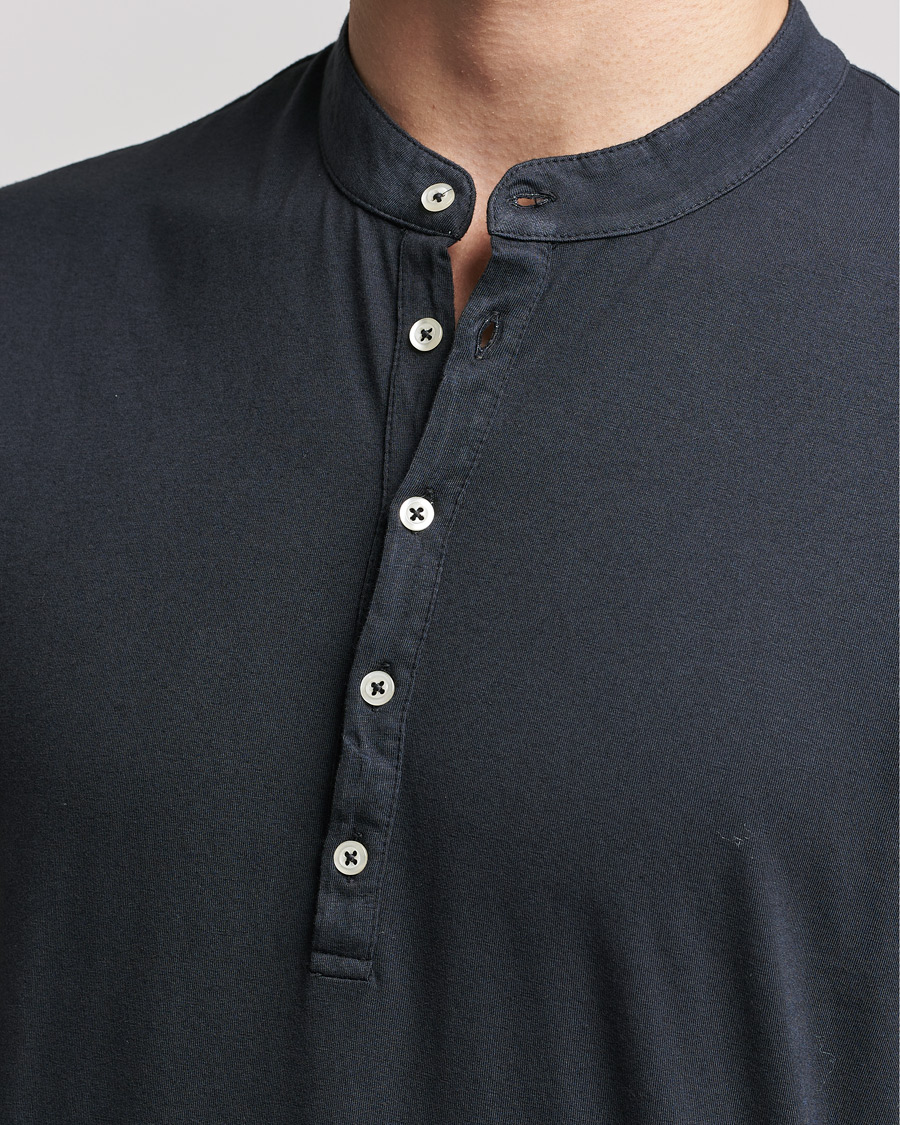 Herr | Tröjor | Massimo Alba | Hawai Cotton/Cashmere Henley Washed Black