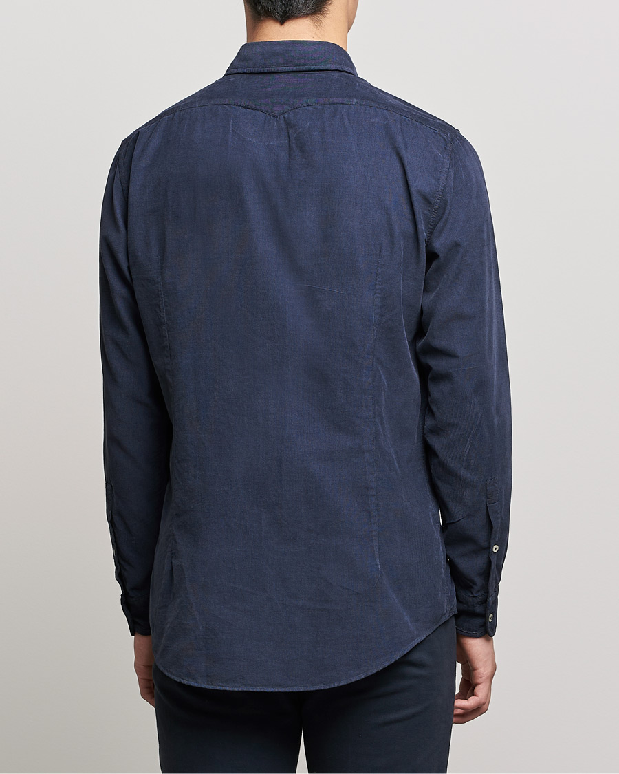 Herr | Skjortor | Massimo Alba | Genova Watercolor Shirt Navy