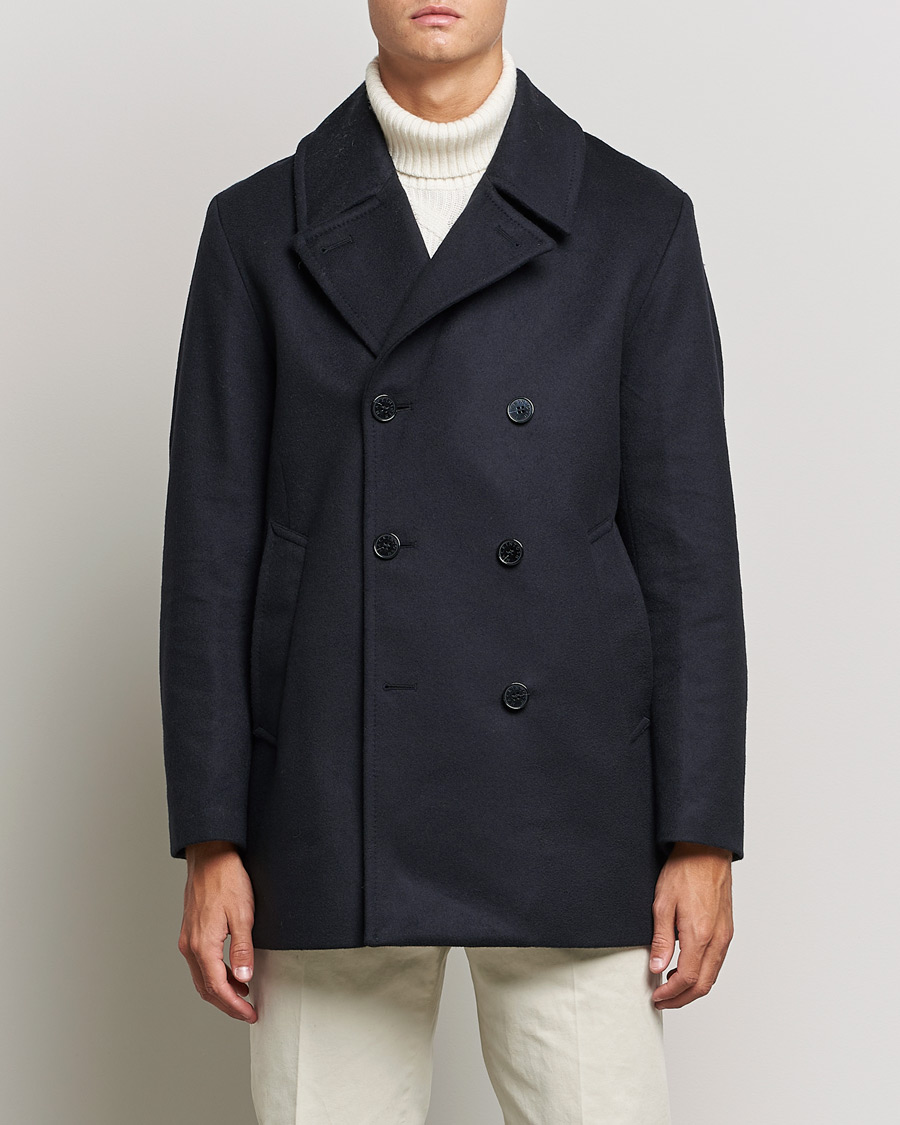 Herr | Dressade jackor | Mackintosh | Dalton Wool/Cashmere Peacoat Navy