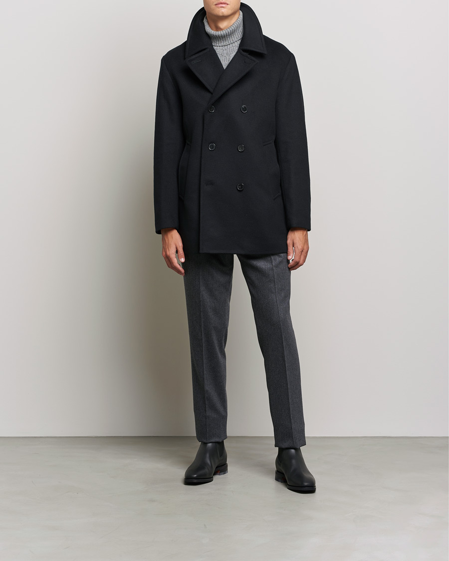 Herr | Jackor | Mackintosh | Dalton Wool/Cashmere Peacoat Black