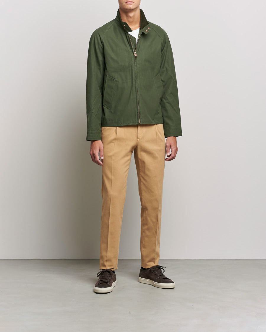 Herr | Byxor | PT01 | Slim Fit Pleated Cotton Stretch Chinos Khaki