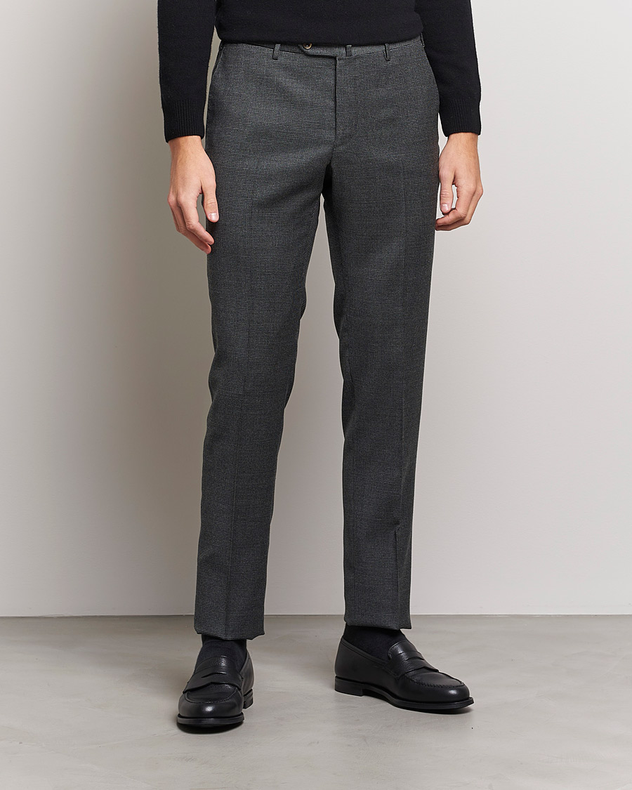 Herr | Byxor | PT01 | Slim Fit Glencheck Wool Trousers Medium Grey
