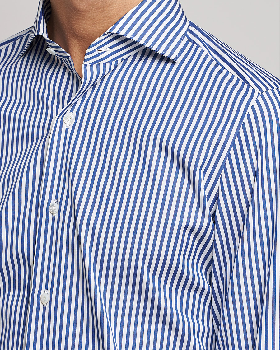 Herr | Skjortor | Finamore Napoli | Milano Slim Dress Shirt Blue Stripe