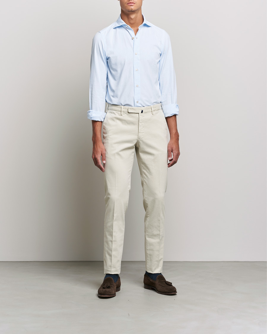 Herr | Skjortor | Finamore Napoli | Tokyo Slim Original Chambray Shirt Light Blue