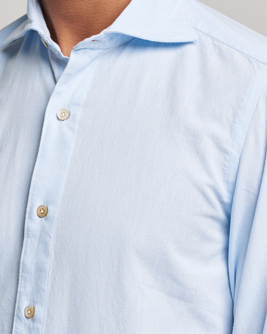 Herr | Skjortor | Finamore Napoli | Tokyo Slim Original Chambray Shirt Light Blue